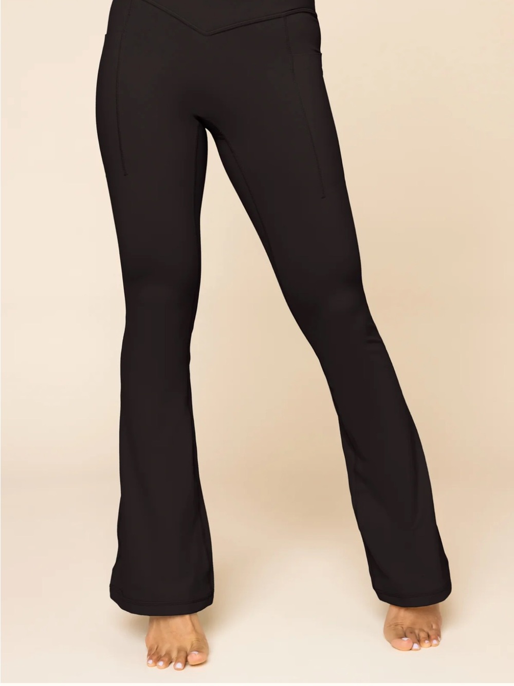 POPFLEX Blogilates Women's Black High Waisted Flare Athletic Leggings